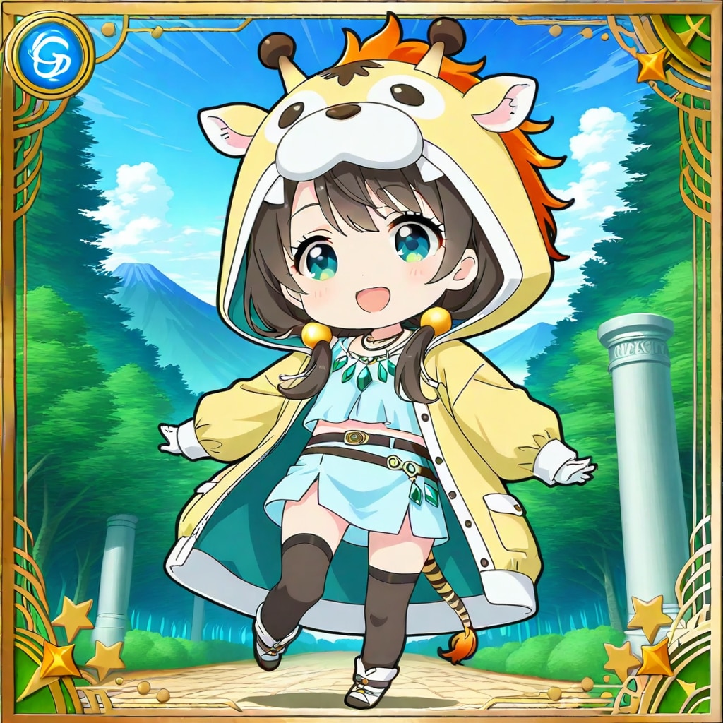 森の遺跡とアニマルフーディーちび子ちゃん