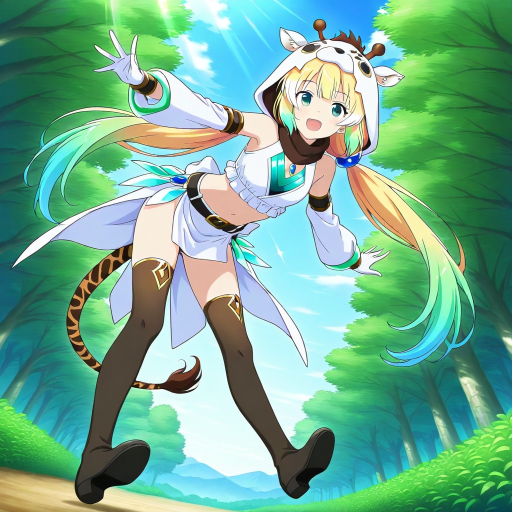 森の遺跡とアニマルフーディーちび子ちゃん