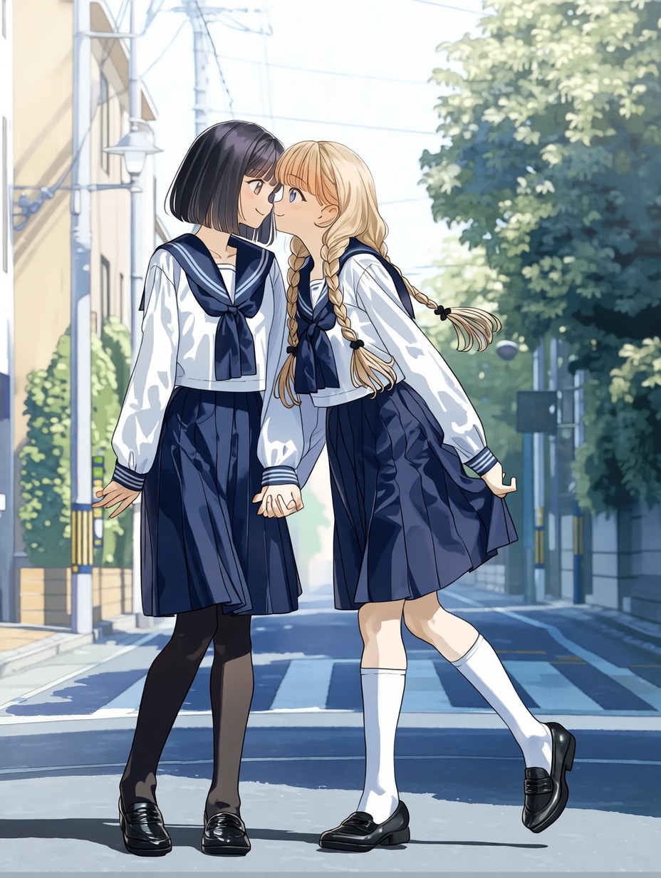 キスしたい二人のJK30 | の人気AIイラスト・グラビア