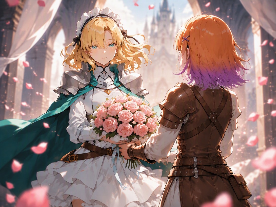 【お礼＆誕生FA】薔薇騎士ちゃんに花束を | の人気AIイラスト・グラビア