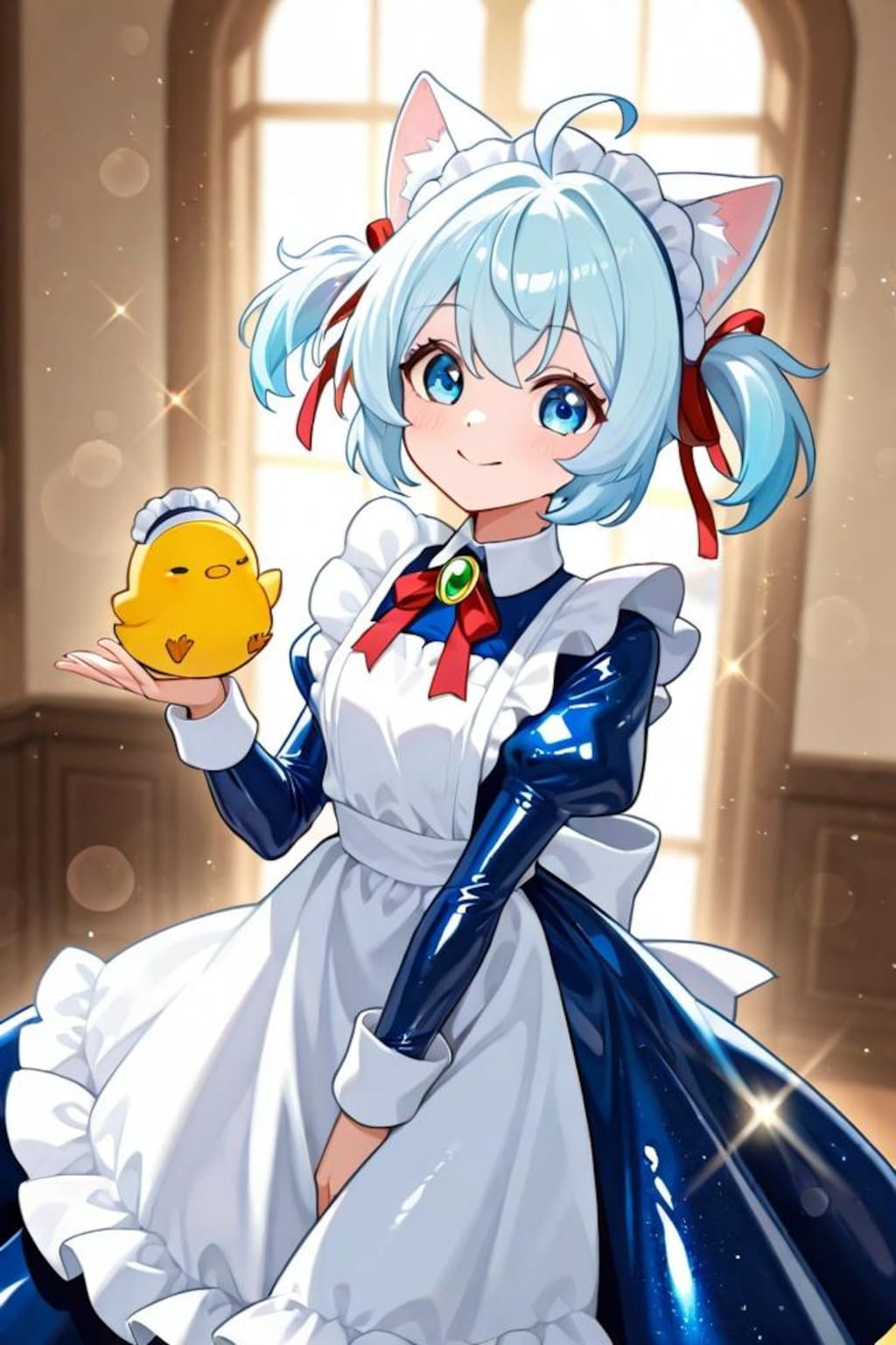 猫耳ちゃんとひよこ
