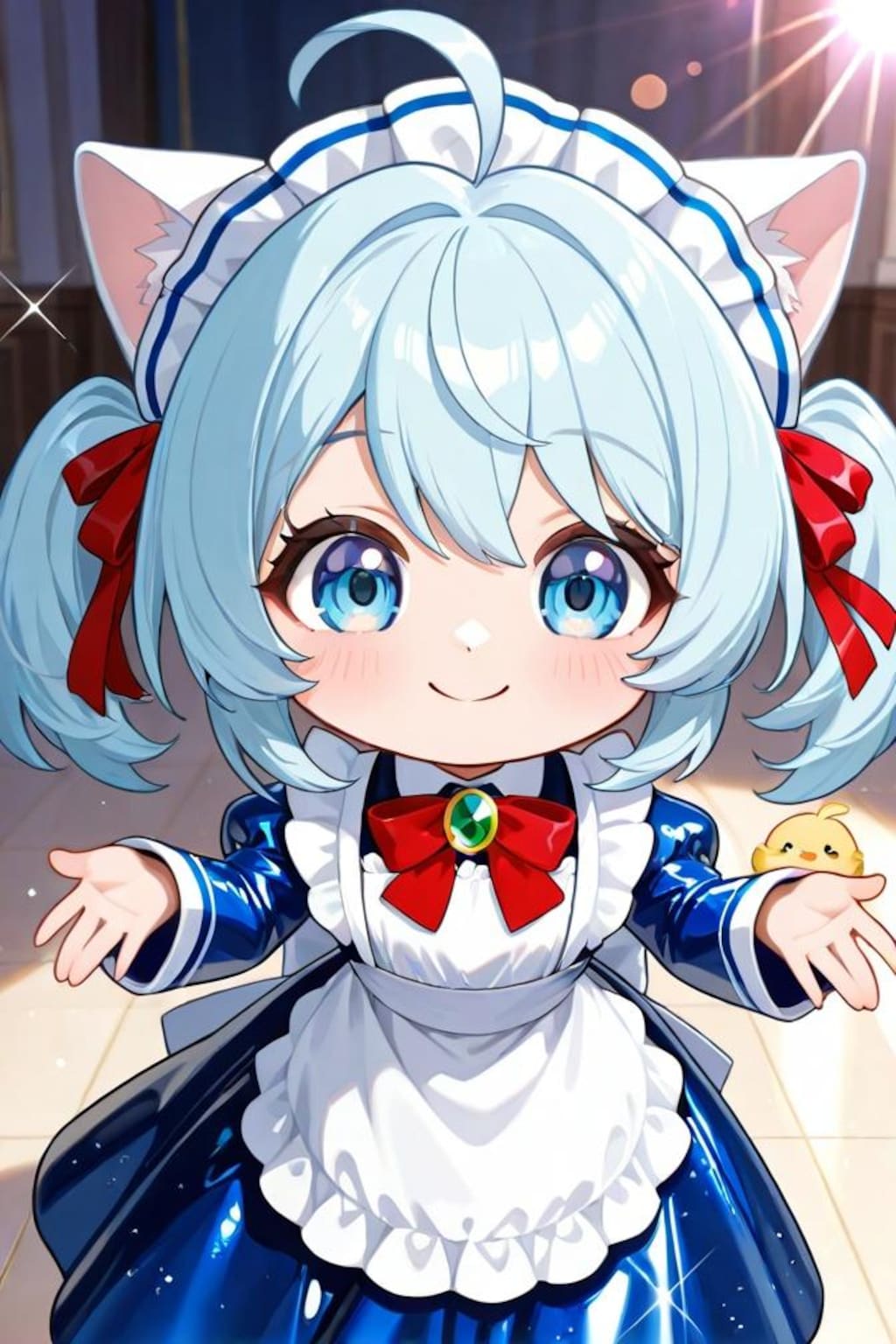 猫耳ちゃんとひよこ