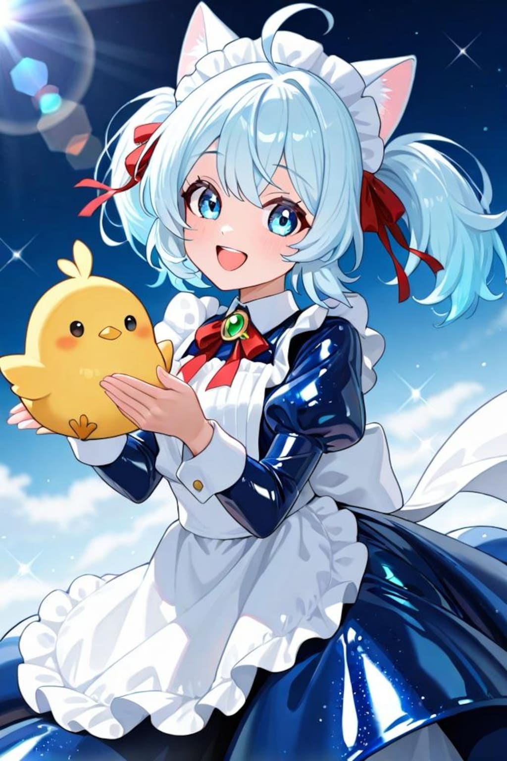 猫耳ちゃんとひよこ