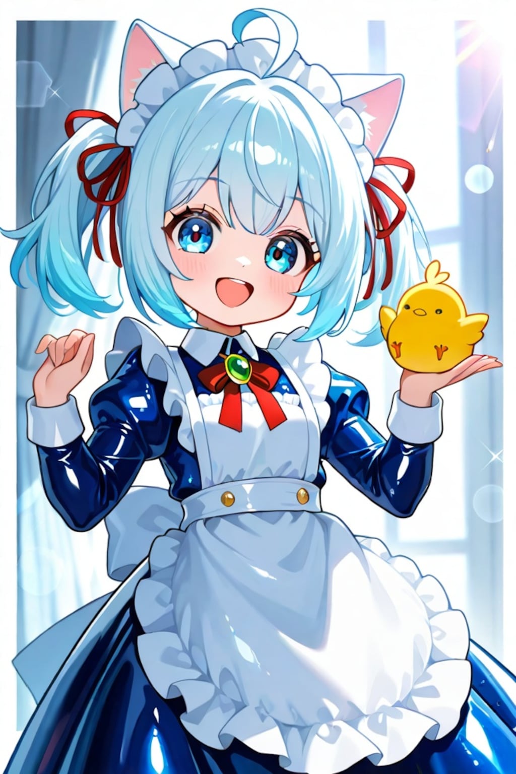 猫耳ちゃんとひよこ