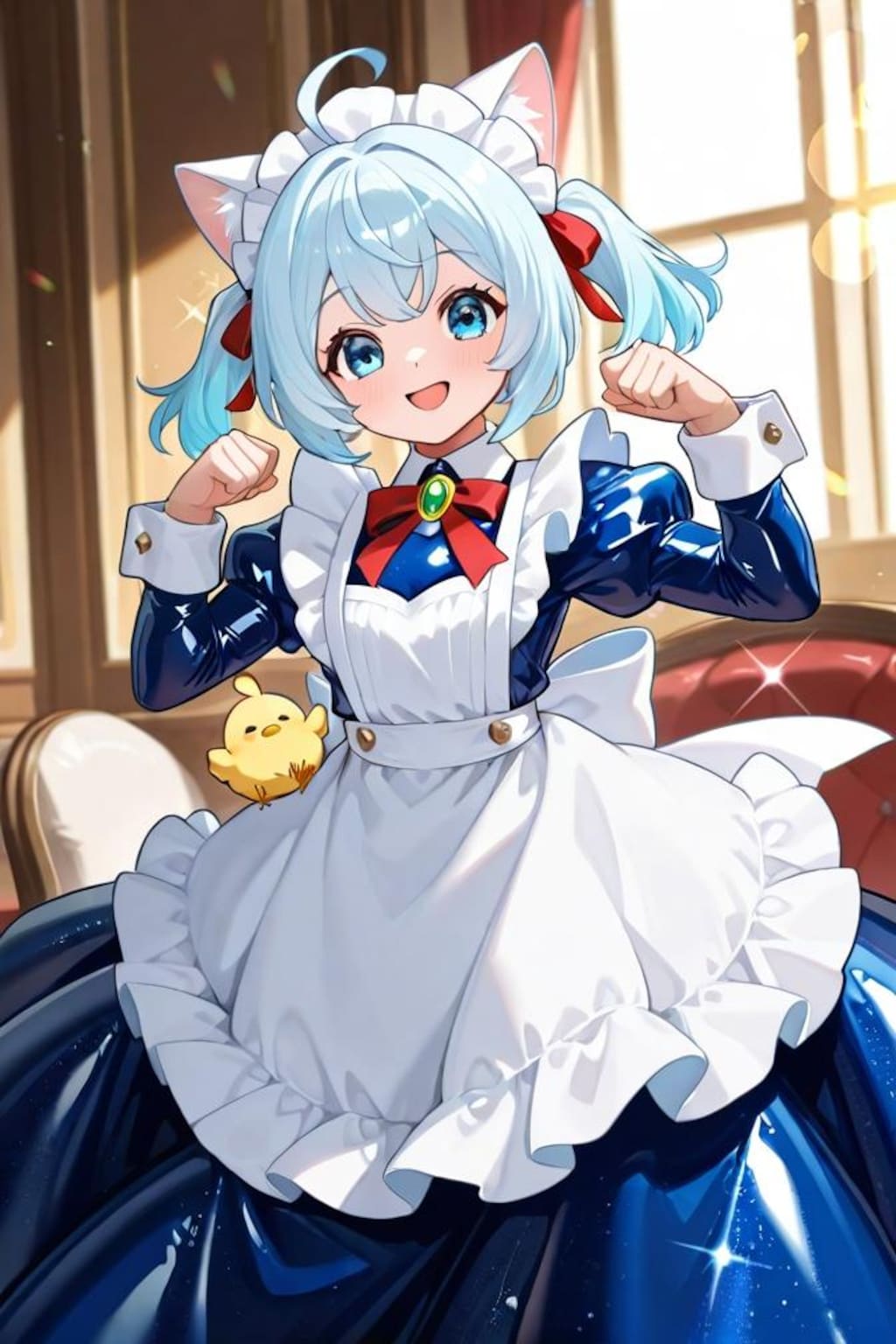 猫耳ちゃんとひよこ