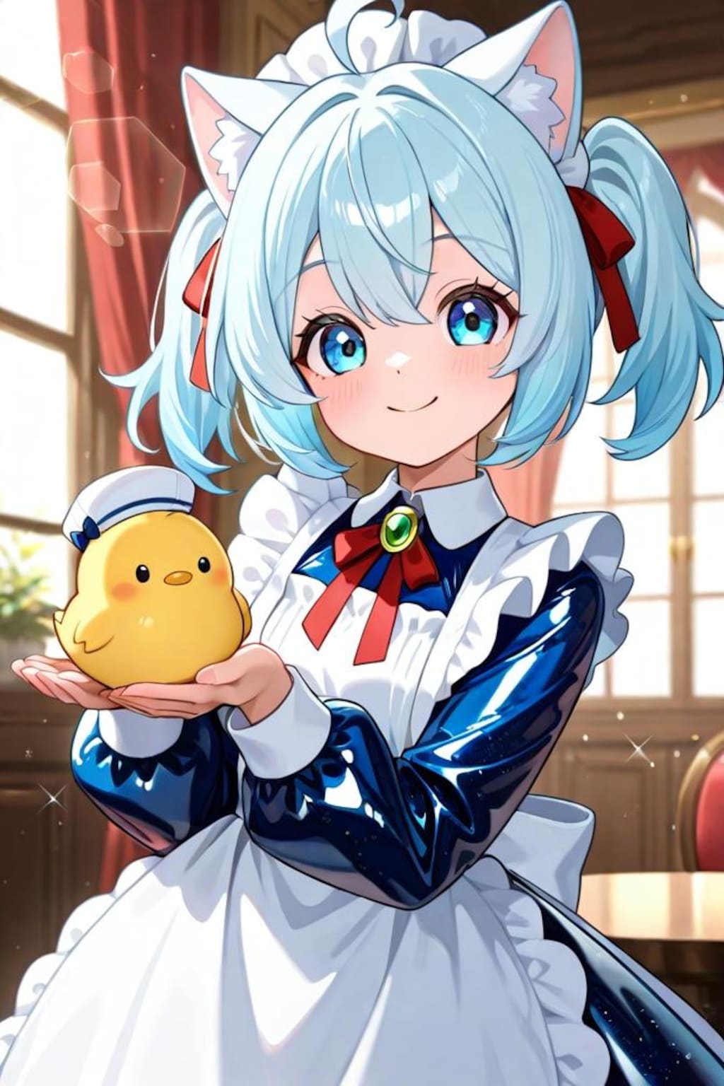 猫耳ちゃんとひよこ