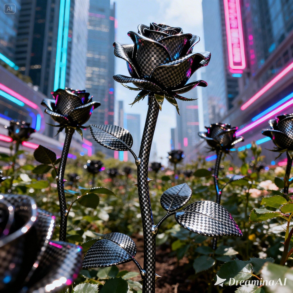 カーボン製の薔薇