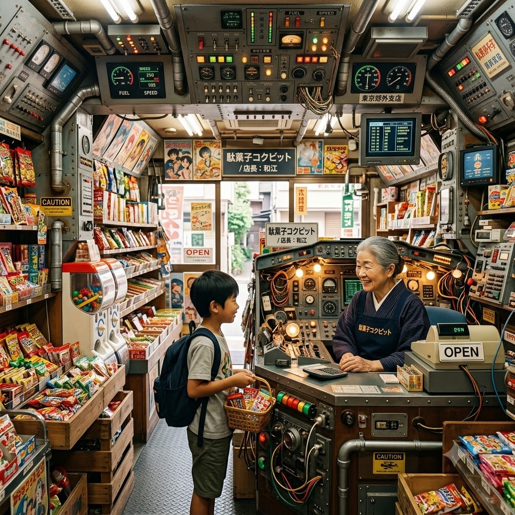 コックピット風の駄菓子屋