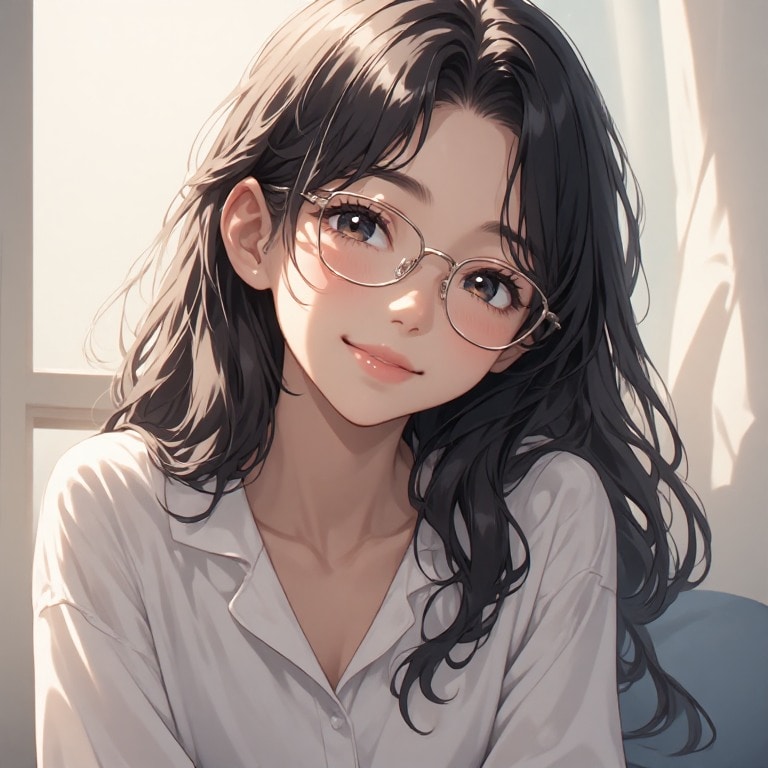 黒髪メガネ　おはよ♪2