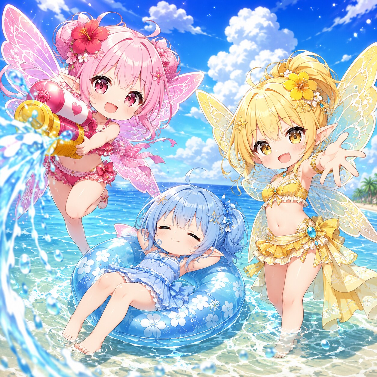 はやくはやくー。海きもちーよー (^^ (== (^^