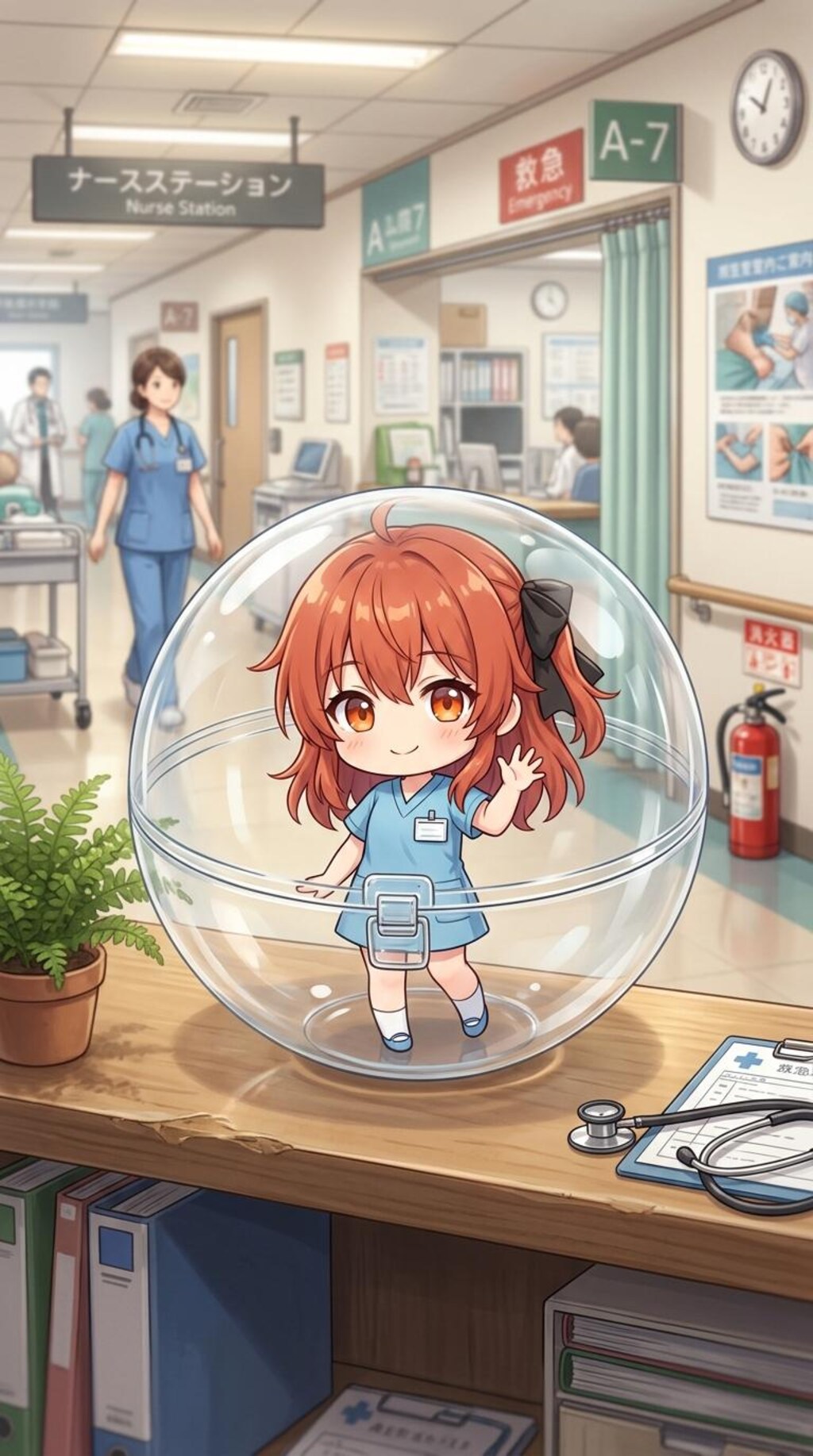 ナース服姿のDIRTちゃんをカプセルに入れたよ