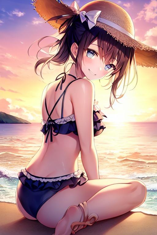 夕暮れ水着～