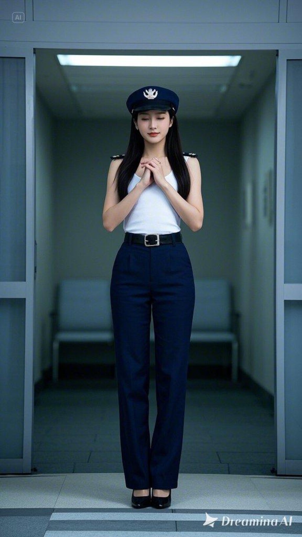 リアルかっこかわいい婦警のロマンティックな憩い