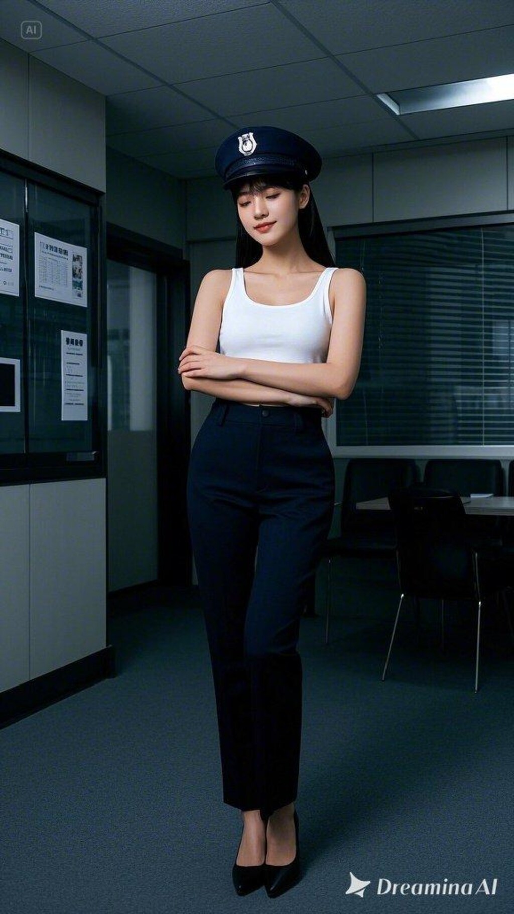 リアルかっこかわいい婦警のロマンティックな憩い