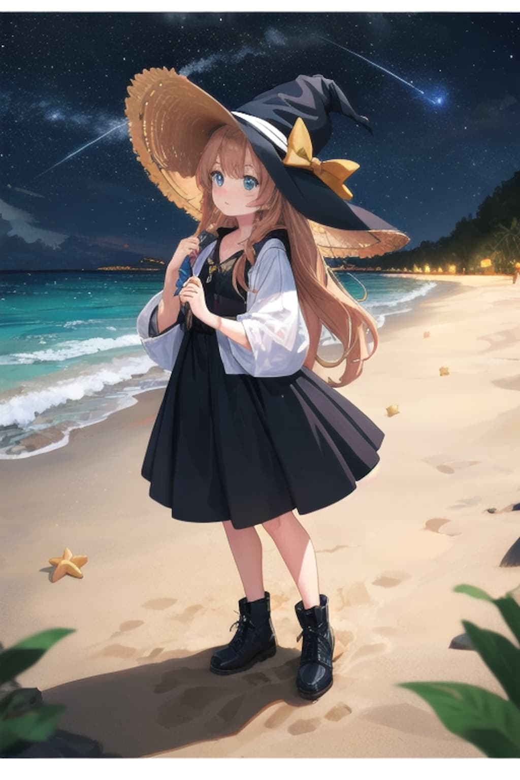 砂浜の魔女と星空