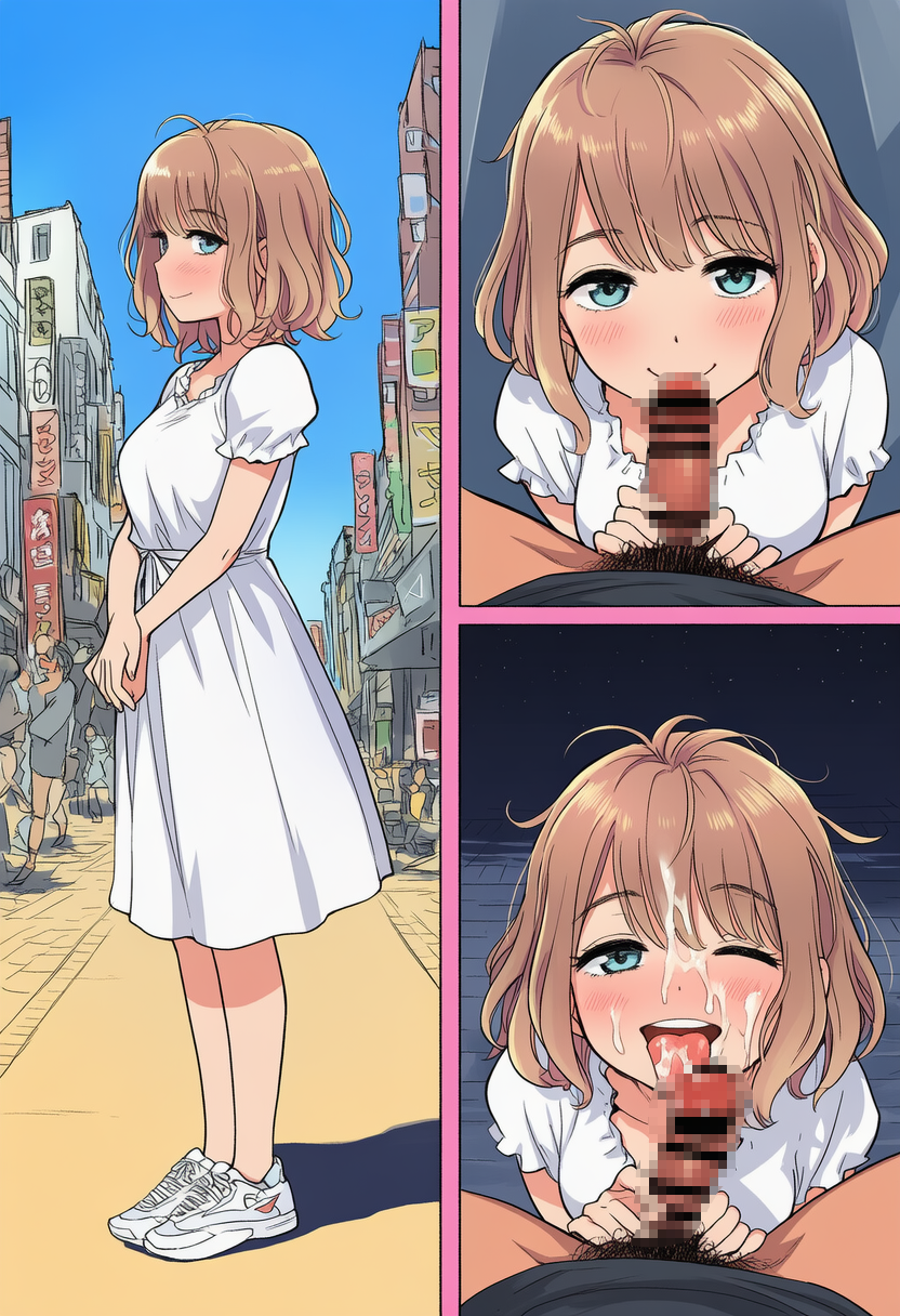 お姉さんが舐めたげる…すご、いっぱい出たね！