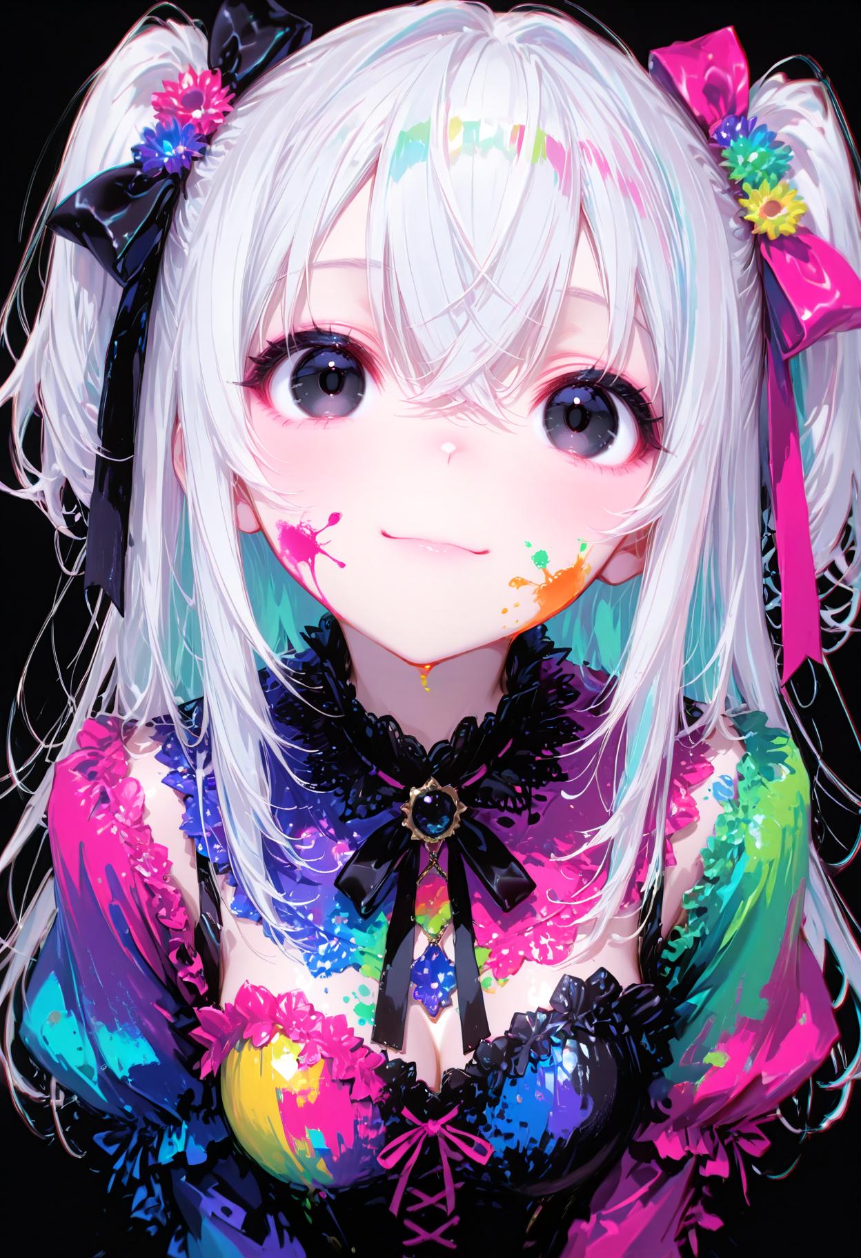 カラフルペインティングガール | の人気AIイラスト・グラビア