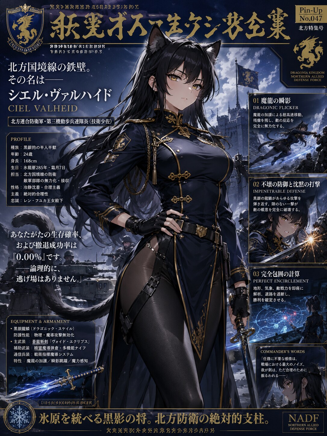 ❄️シエル・ヴァルハイド | 北方連合防衛軍・第三機動歩兵連隊長（技術少佐） | | の人気AIイラスト・グラビア