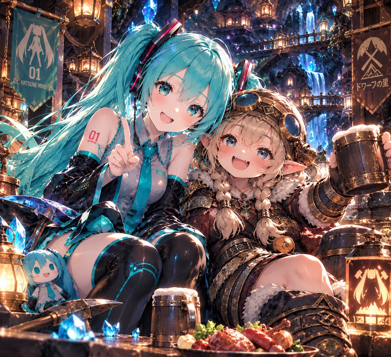 ミクとドワーフの女の子 | の人気AIイラスト・グラビア
