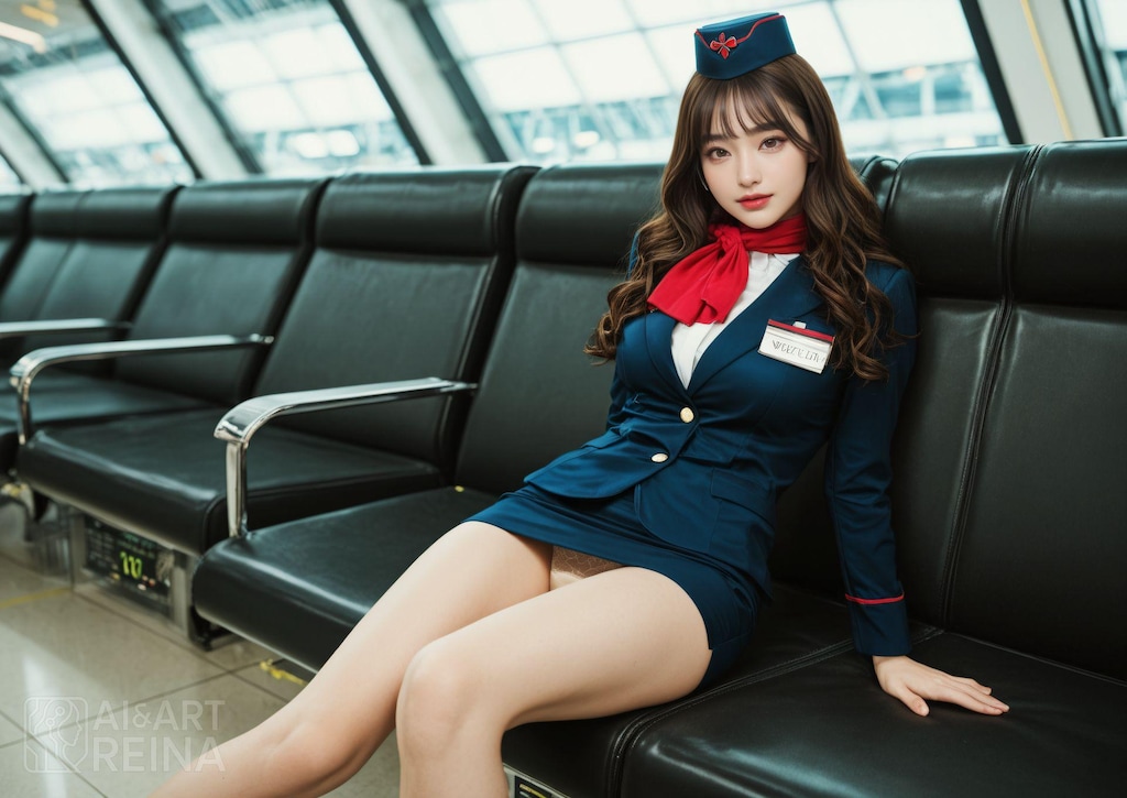 すみれ 飛行機 ＣＡ 座り姿勢 パンチラ ワイド