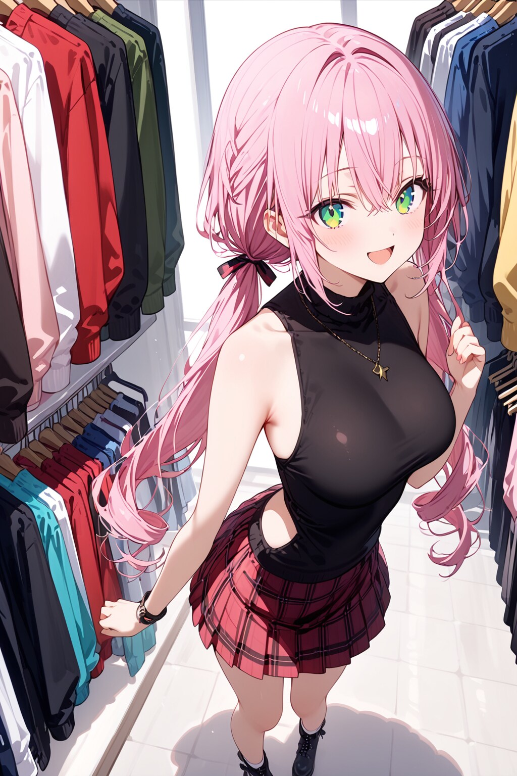 夏服を買いに来た桃花