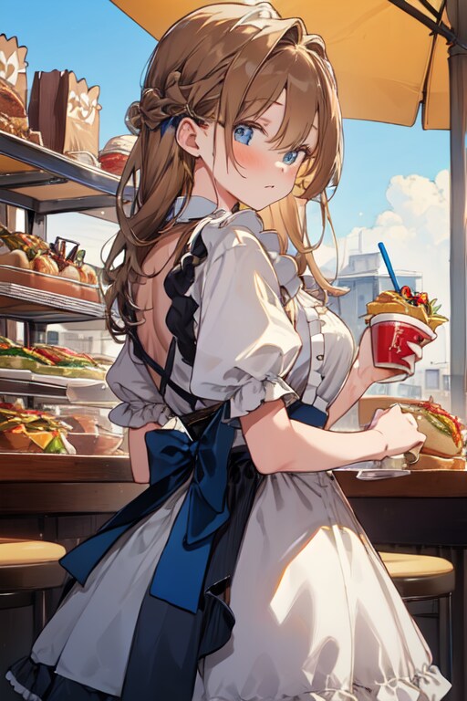 背中とバーガーショップ🍔🍟🥤