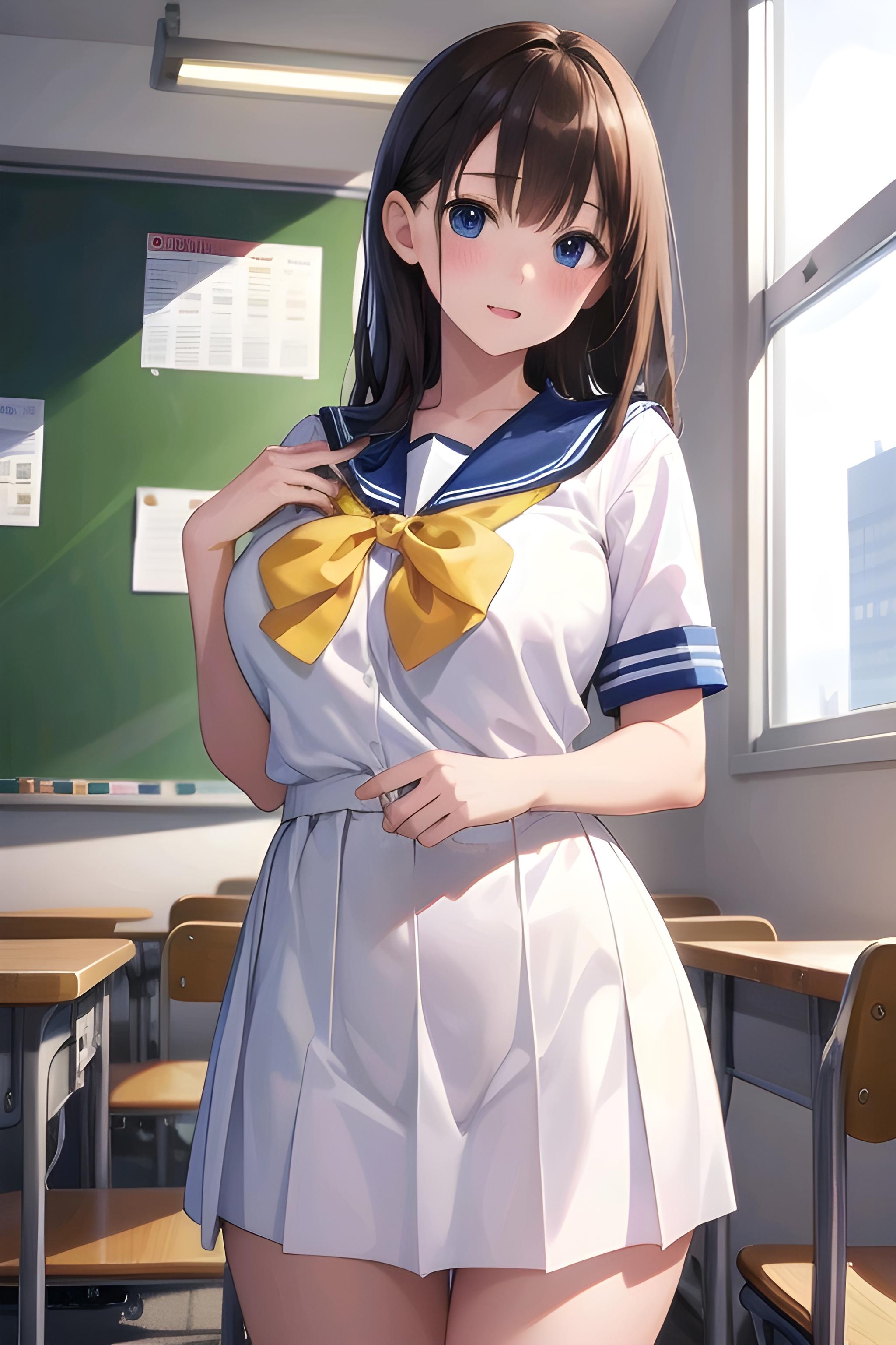 白セーラーの女の子