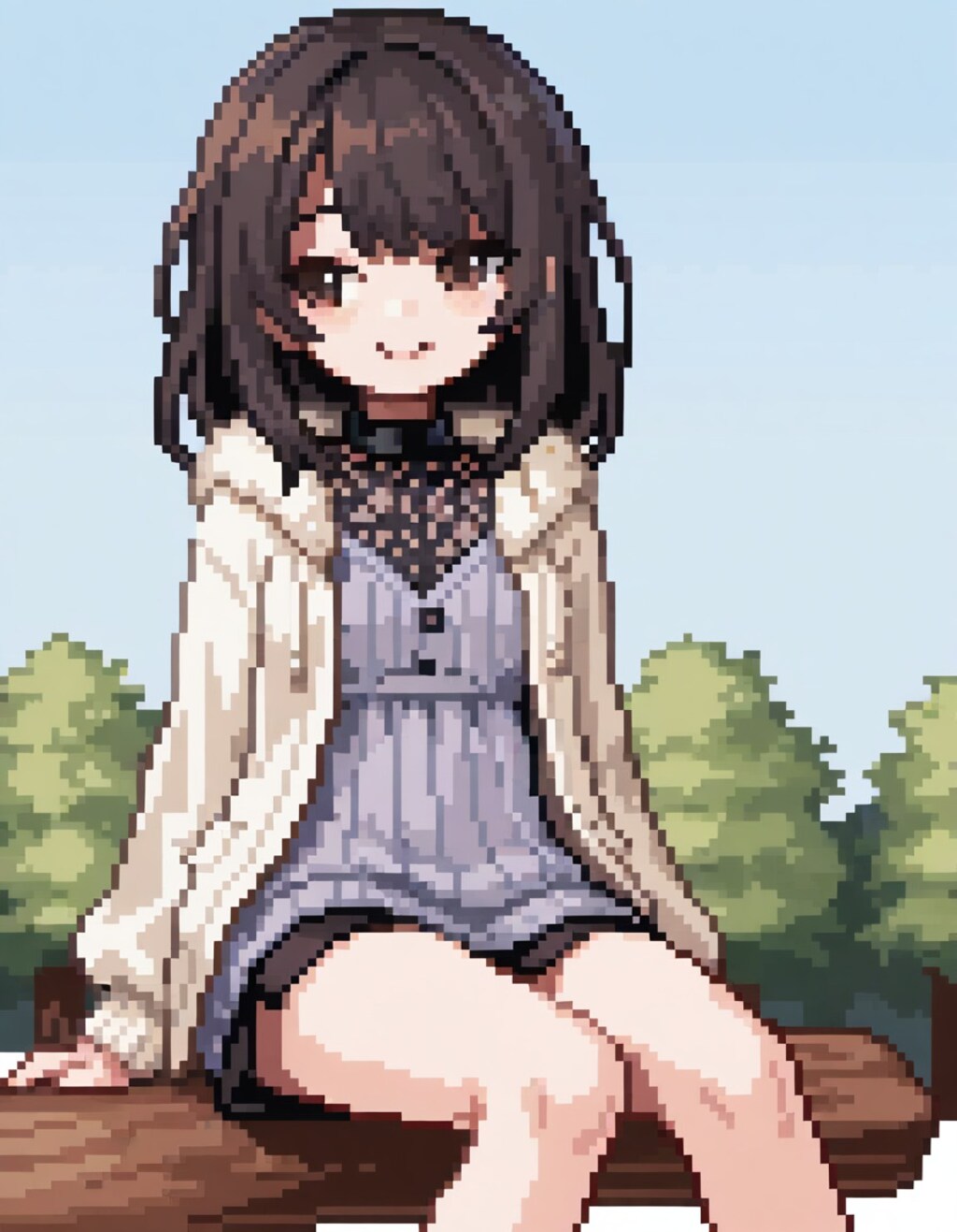 ベンチに座る子