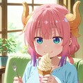 小林さんちのメイドラゴン　イルル　🐲　アイスクリーム！ 2枚目