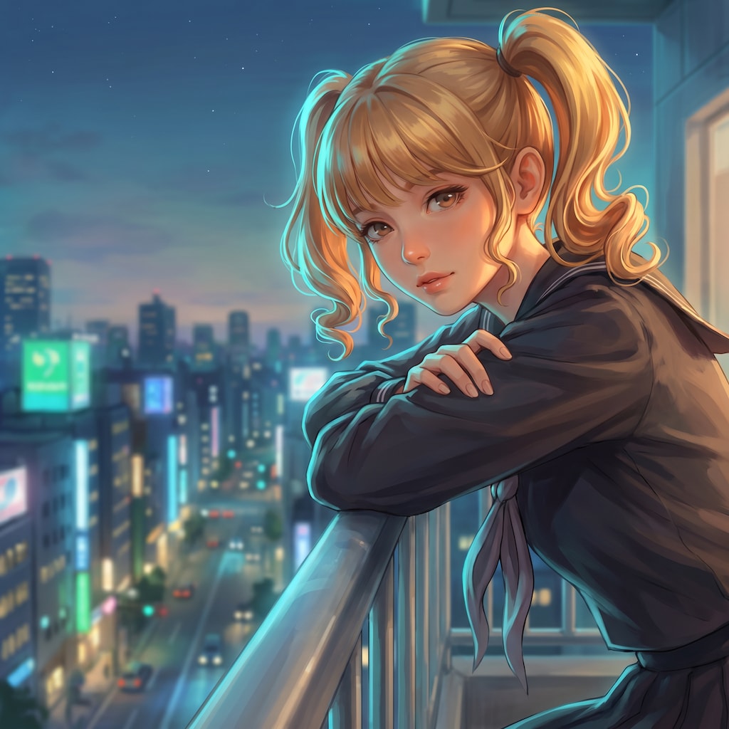 星海の縁に佇む少女