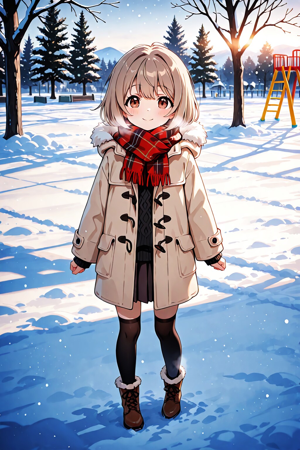 公園のダッフルコート妖精 | の人気AIイラスト・グラビア