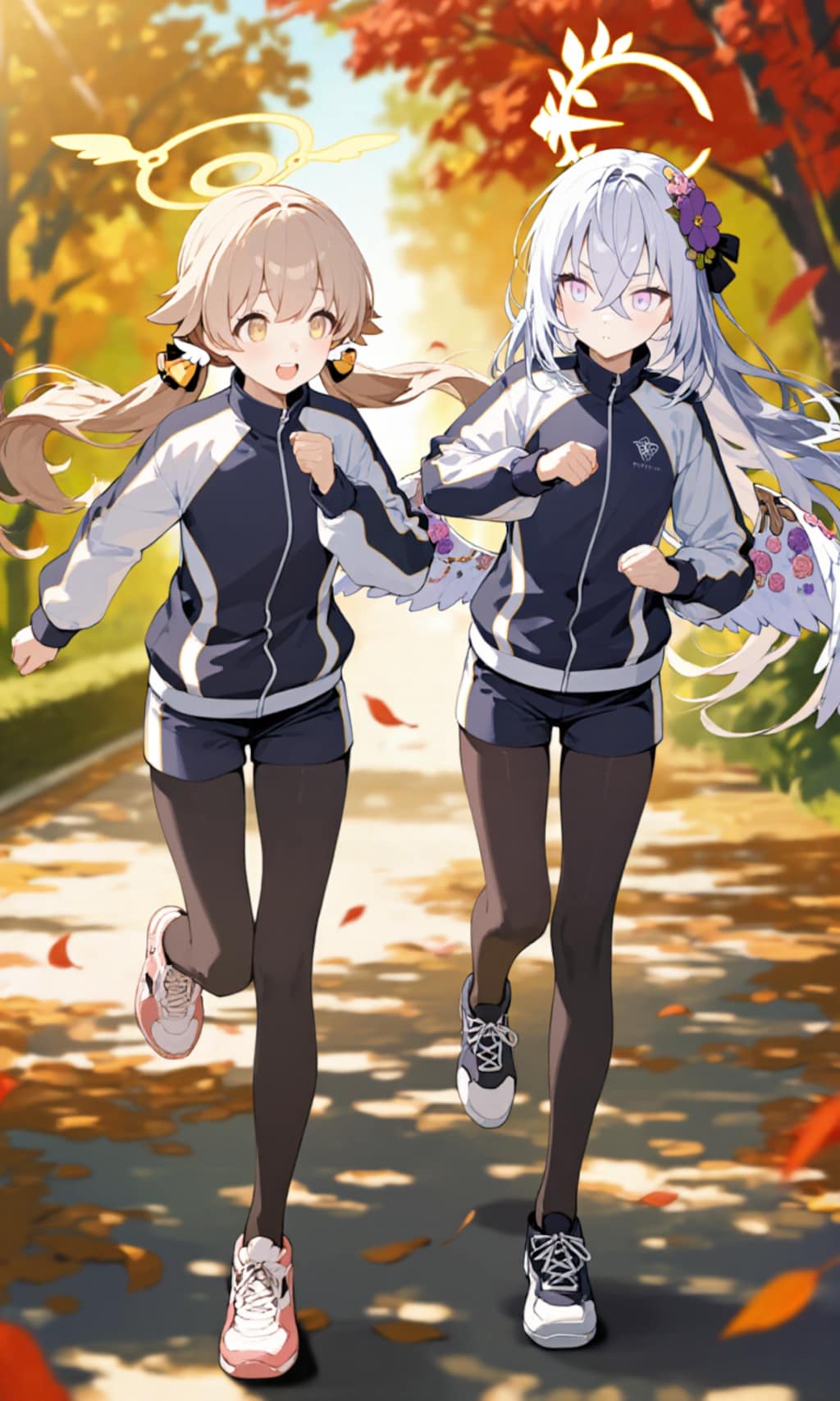 ヒフミとアズサ　寒いからタイツとジャージ3