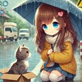雨の日、猫に会った小さな女の子 8枚目