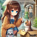 雨の日、猫に会った小さな女の子 5枚目