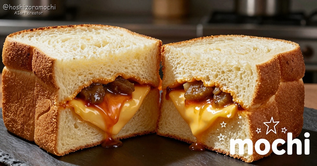 肉汁チーズが溢れ出す！極厚サンド🥪