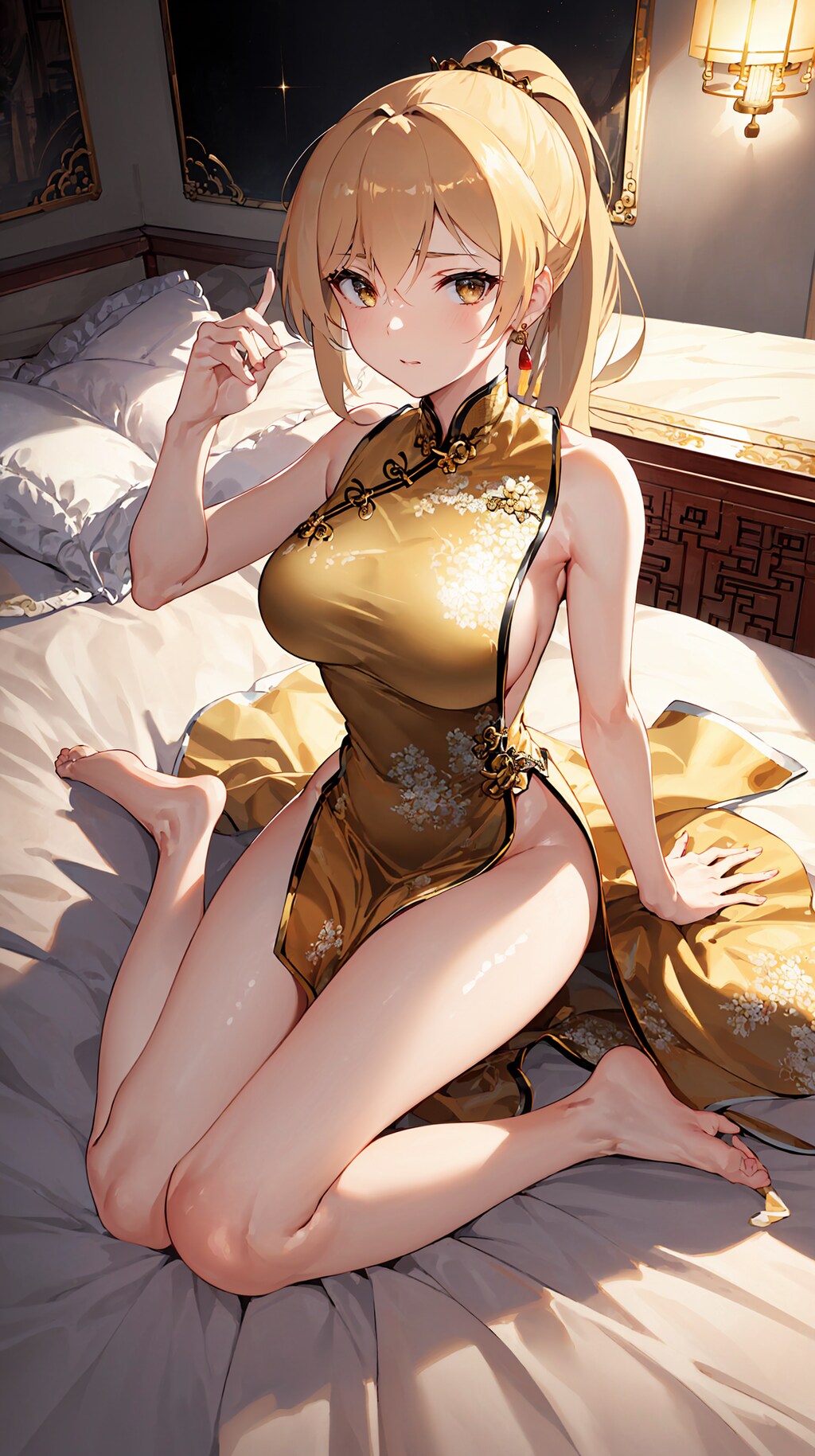 今日の金色チャイナドレス 8/1