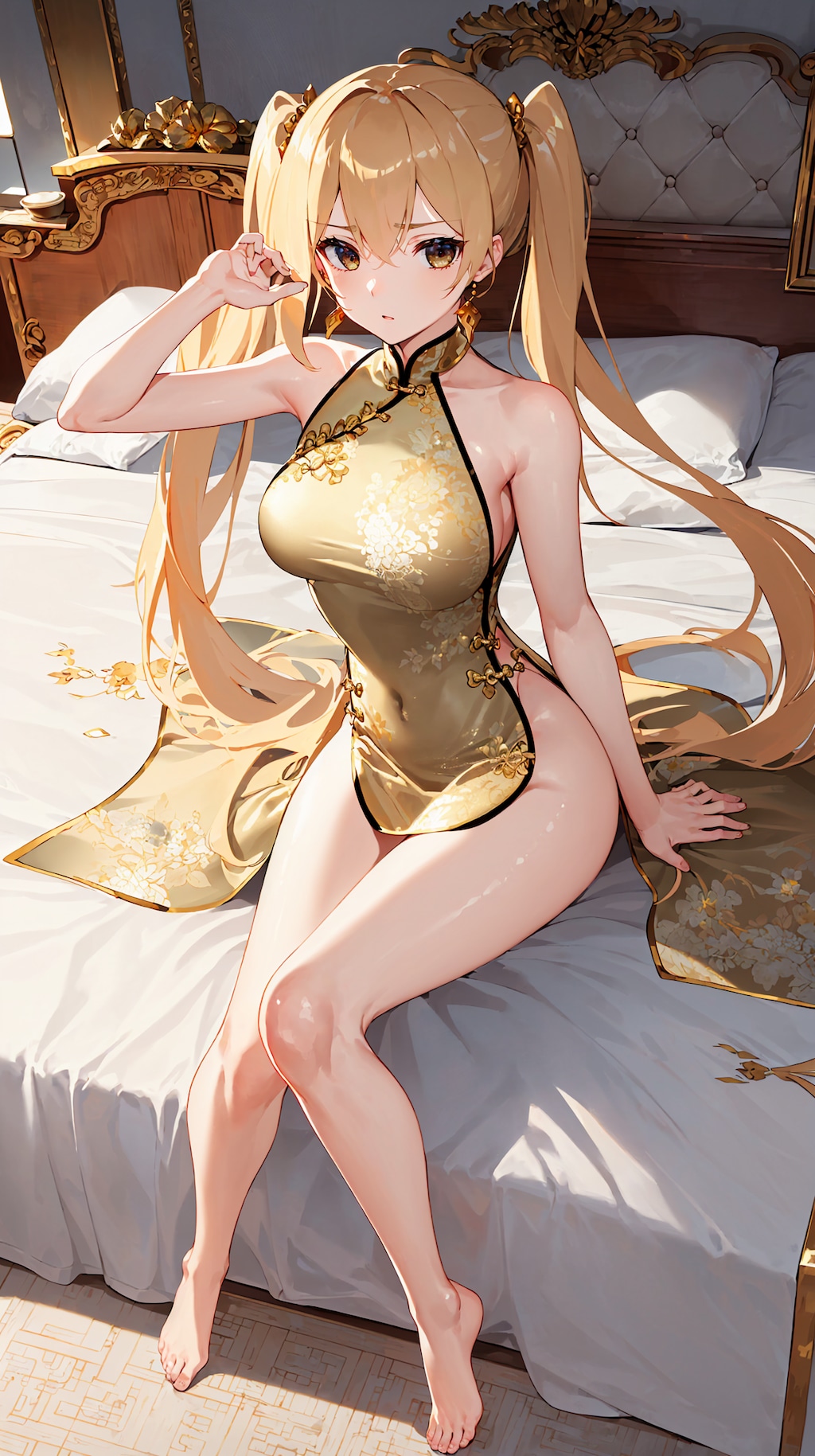 今日の金色チャイナドレス 8/1