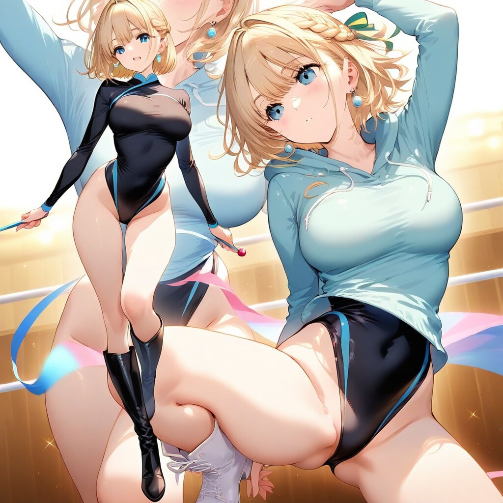 金髪ショート新体操美少女