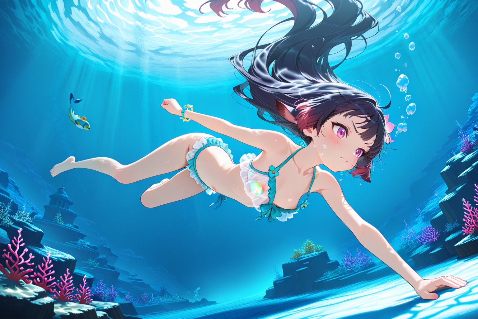 海の中で