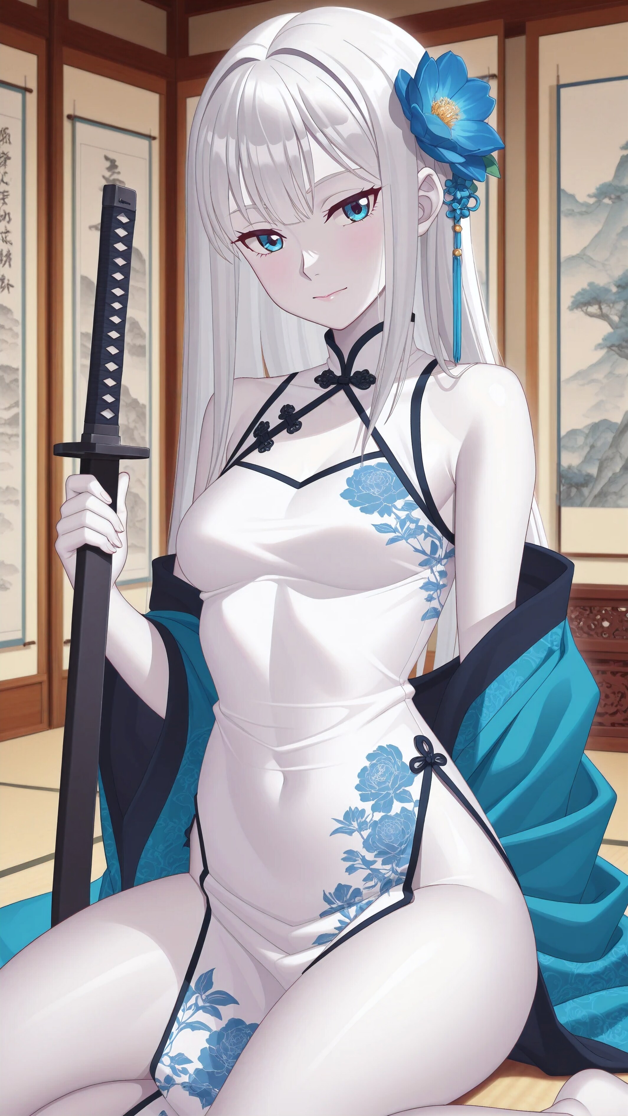 白皙の人 黒鞘の刀
