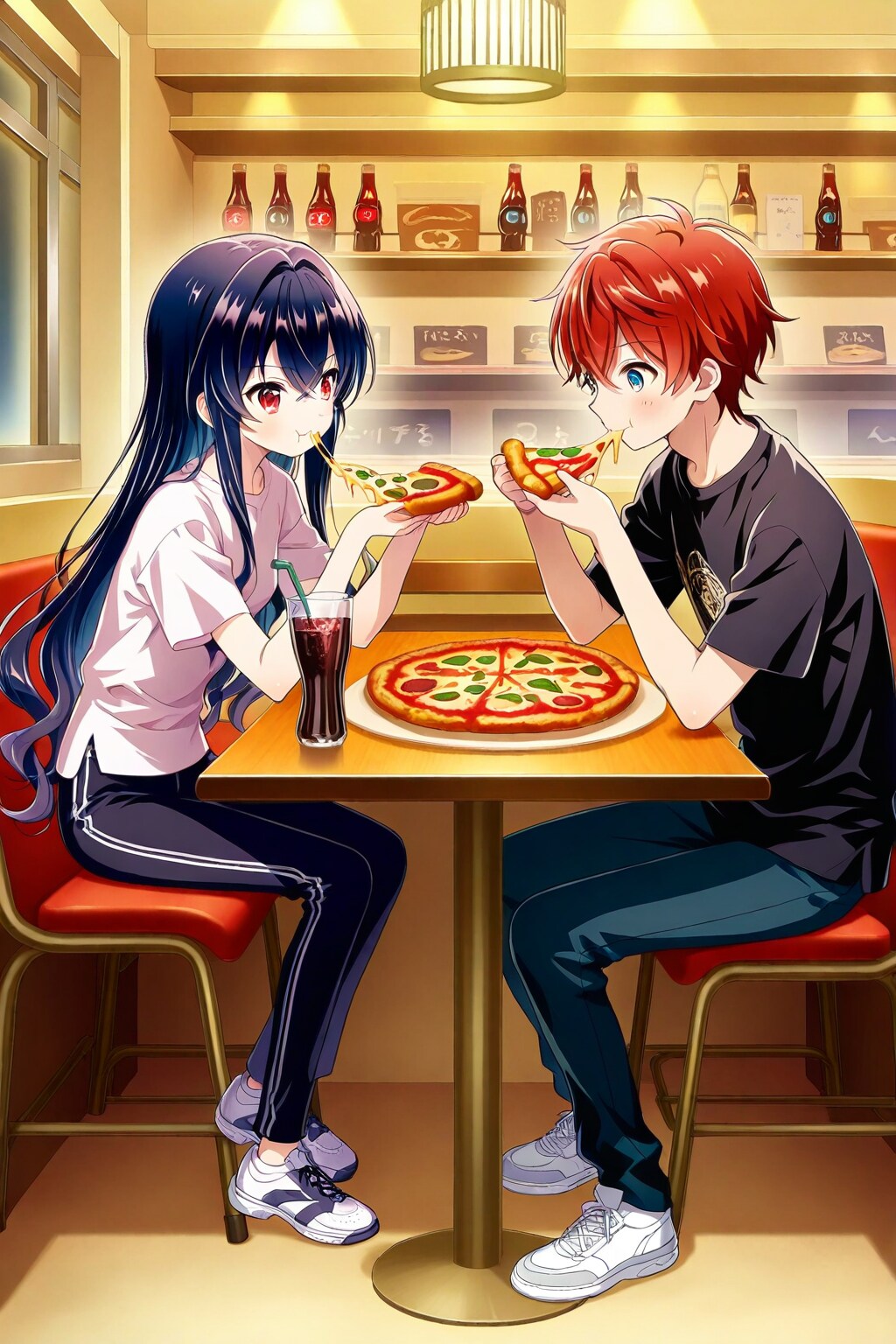 初々しい高校生カップルのお昼ごはん