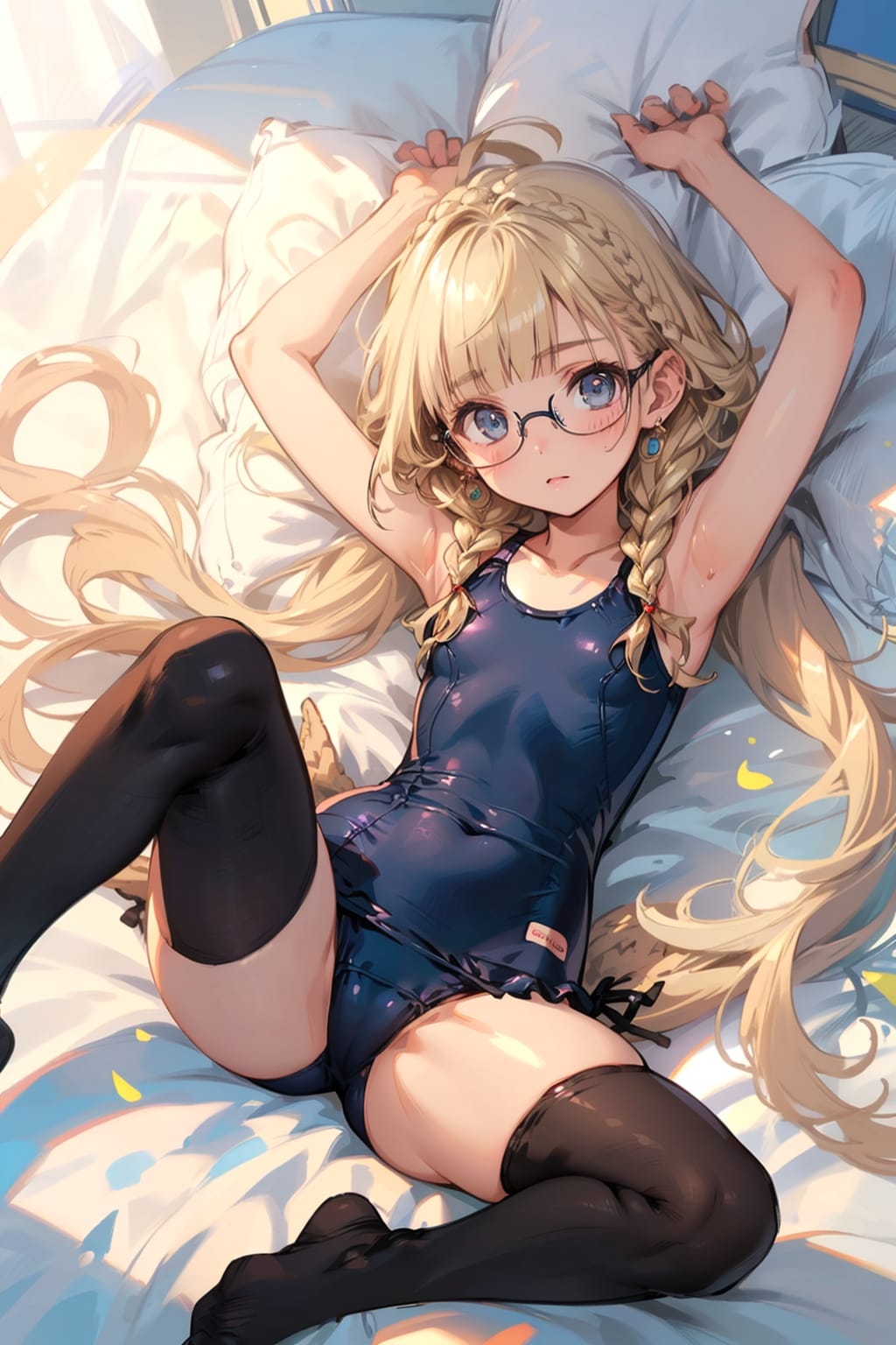 スク水タイツの眼鏡っ娘