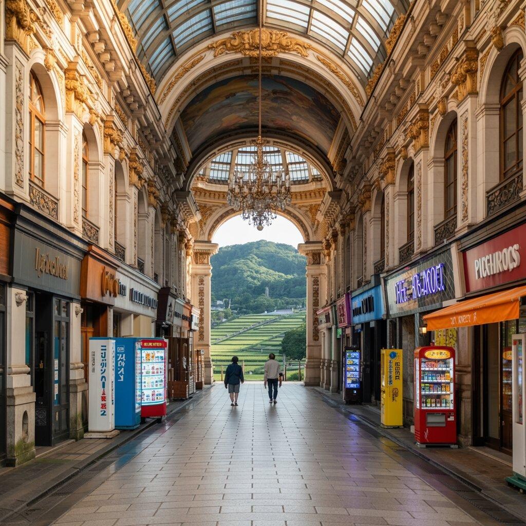 ベルサイユ宮殿風の商店街