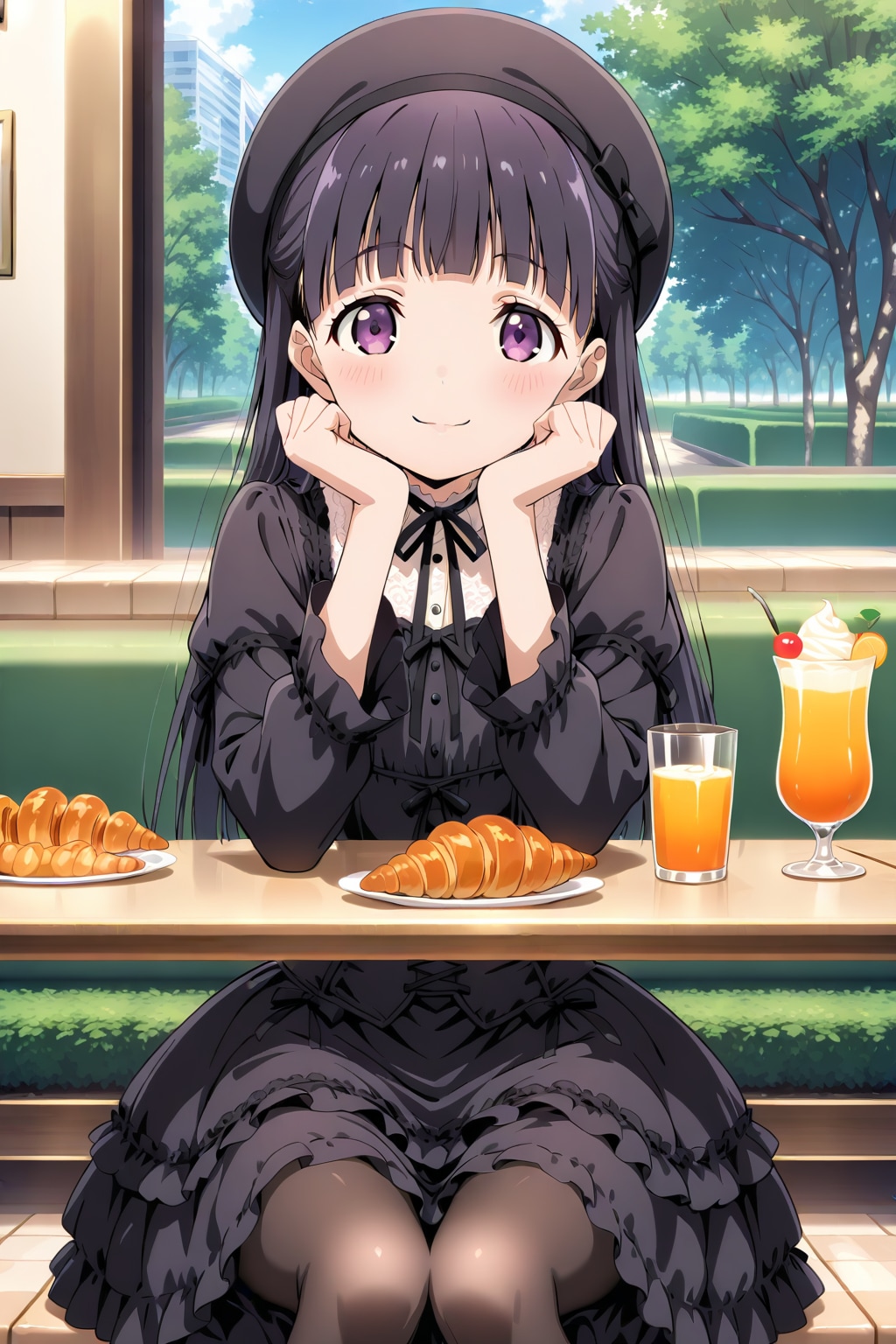 オープンカフェのテラス席