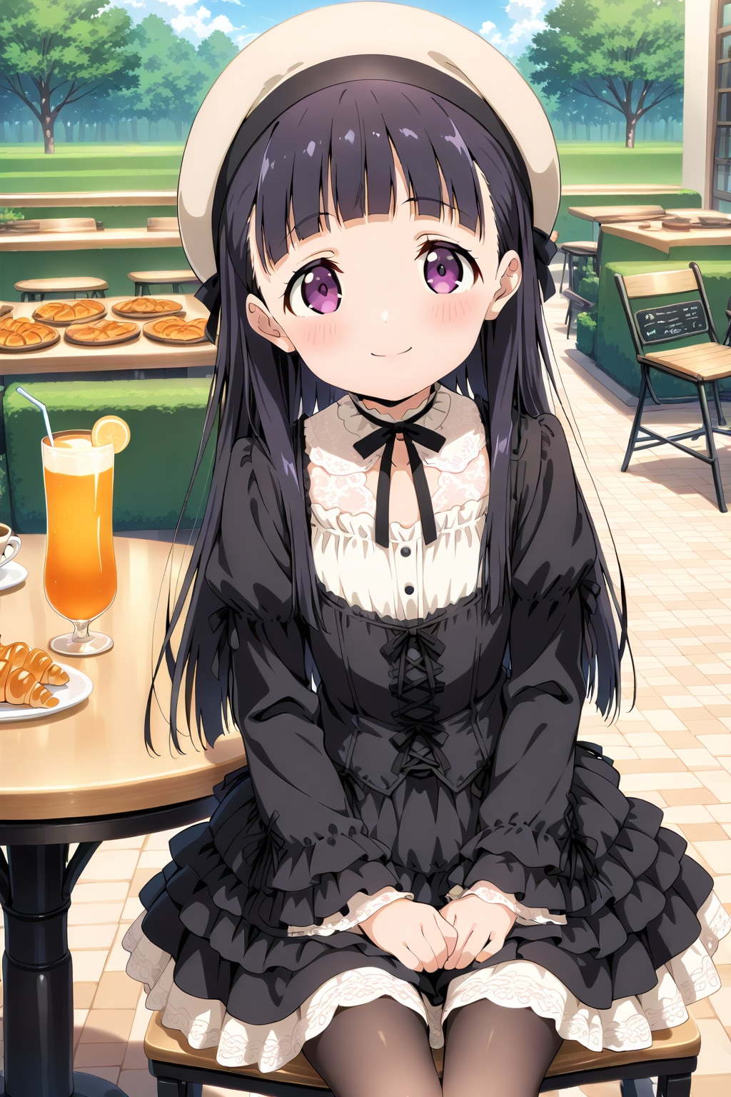 オープンカフェのテラス席