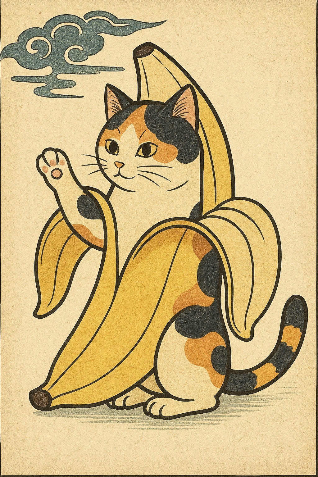 浮世絵風バナにゃん