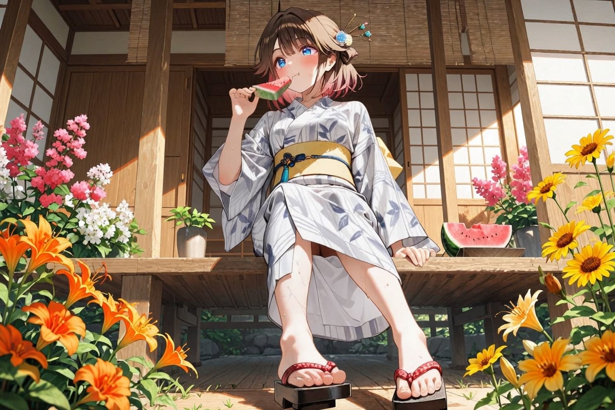 暑いなぁ・・・夏祭り前の休息