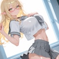 へそ出し金髪エルフさん♪ 6枚目