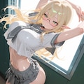 へそ出し金髪エルフさん♪ 11枚目