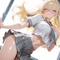 へそ出し金髪エルフさん♪ 5枚目